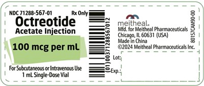 100mcg-vial.jpg PACKAGE LABEL PRINCIPAL DISPLAY PANEL - Octreotide Acetate Injection 100 mcg Vial Label - 100mcg vial