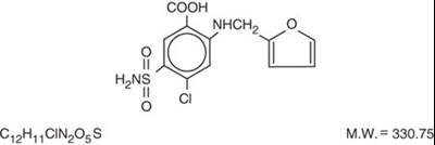 This is an image of the structural formula for furosemide. - furosemide tablets 1