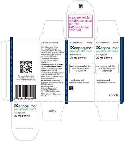 xenpozyme-03.jpg PRINCIPAL DISPLAY PANEL - 20 mg Vial Carton - xenpozyme 03