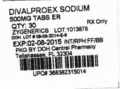 Label Image for 500mg - Divalproex