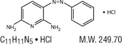 The structural formula of Phenazopyridine Hydrochloride. - phenazopyridine hcl 200mg 1