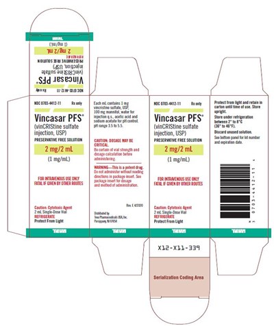 Vincasar PFS® (vincristine sulfate injection USP) 1 mg/mL, 2 mL Single-Dose Vial Carton - image 3