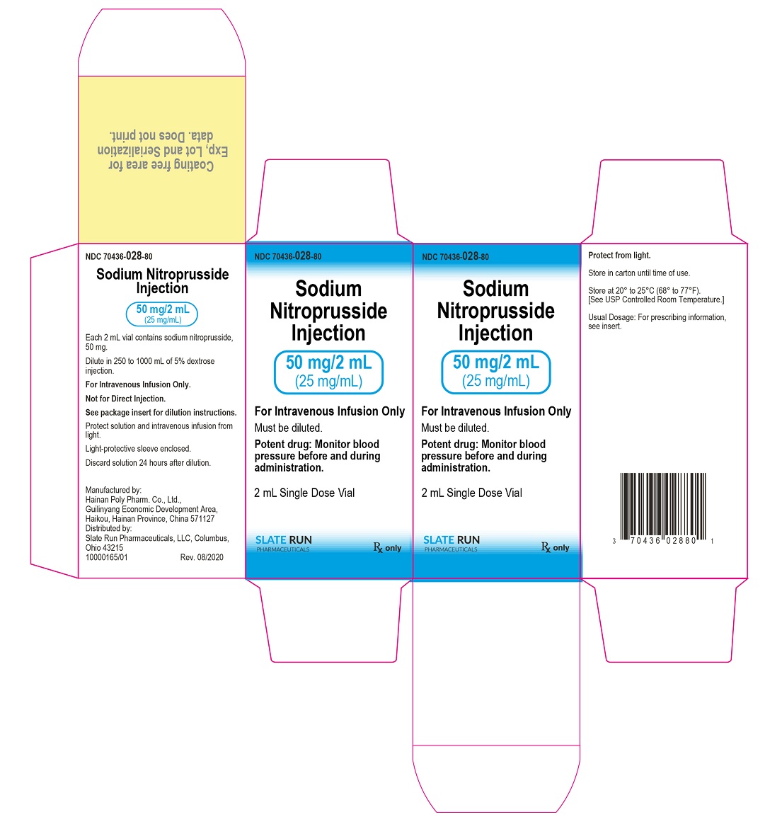 NDC 70436028 Sodium Nitroprusside Injection, Solution, Concentrate