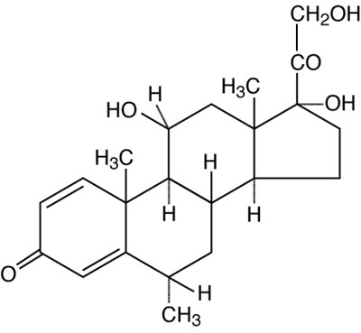 This is an image of the structural formula of methylprednisolone. - methylprednisolone tablets 4mg 1
