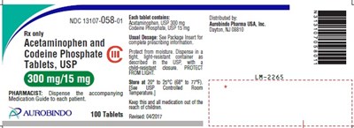 PACKAGE LABEL-PRINCIPAL DISPLAY PANEL – 300 mg/15 mg (100 Tablet Bottle) - 300mg 15mg