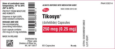 tikosyn-11.jpg PRINCIPAL DISPLAY PANEL - 0.25 mg Capsule Bottle Label - tikosyn 11