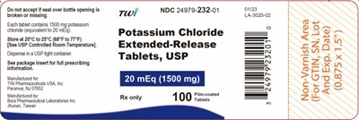 potassium-03.jpg PRINCIPAL DISPLAY PANEL - 1500 mg Tablet Bottle Label - potassium 03