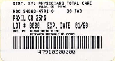 25-mg, 30-tablet Bottle Label (4791)