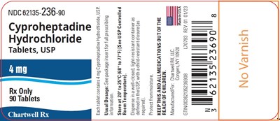 image description - cyproheptadine hcl tab usp 4mg bottle label