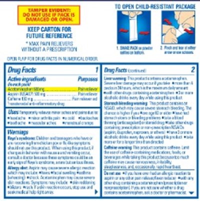 Principal Display Panelgoody’s® For Adultsmax Pain Relief * Triple Actionpowder Acetaminophen Aspirin (nsaid) / Caffeinepain Reliever / Pain Reliever Aidtropical Citrus 16 Stick Packs1 Pack = 1 Dose (Goodys Max Relief Tropical Citrus 02)