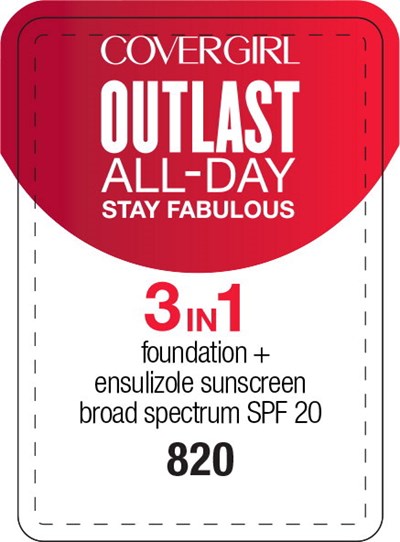 Principal Display Panel - Covergirl Outlast All-Day 3 in 1 820 Label - cov05 0000 03