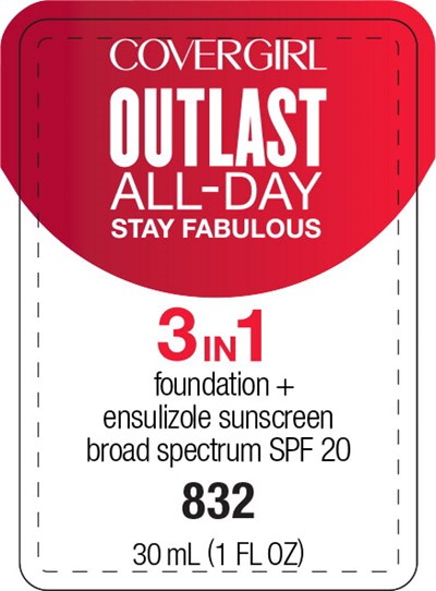 Principal Display Panel - Covergirl Outlast All-Day 3 in 1 832 Label - cov05 0000 05