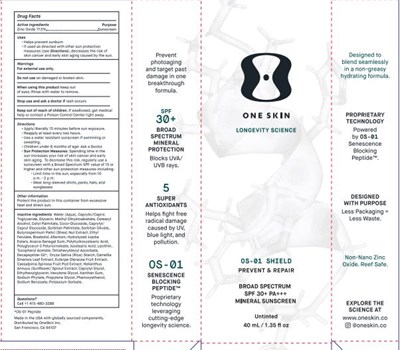 Oneskin Os-01 Shield Broad Spectrum Spf 30 Mineral Sunscreen Untinted (Spf30untinted)