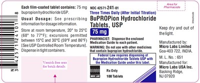 75 mg label - bupropion 75mglabel