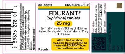 PRINCIPAL DISPLAY PANEL - 25 mg Tablet Bottle Label - edurant 02