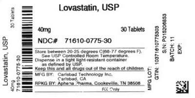 Bottle Label 40 mg (71610 0775 30)