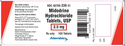 100 Tablets - midodrine 25mg