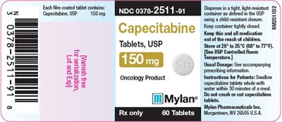 Capecitabine Tablets, USP 150 mg Bottle Label - image 08