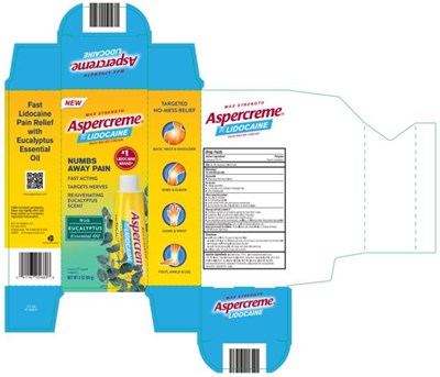 PRINCIPAL DISPLAY PANELAspercremeLidocaine with Eucalyptus Essential OilNumbs away painNET WT 3 oz (85 g) - aspercreme lidocaine with eucalyptus essential oil 01