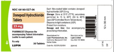 3bfe818b-5567-4e5d-8204-1db3190c7169-15.jpg DONEPEZIL HYDROCHLORIDE TABLETSRx Only23 mgNDC 68180-527-06 30 TABLETS - 3bfe818b 5567 4e5d 8204 1db3190c7169 15