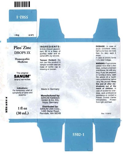 pleo-zinc-01.jpg PRINCIPAL DISPLAY PANEL - 30 mL Bottle Carton - pleo zinc 01