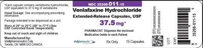 ven37mgoct2018 - venlafaxine container label 37 5mg 4