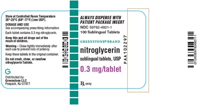 PRINCIPAL DISPLAY PANEL - 0.3 mg Bottle Label - nitroglycerin 04
