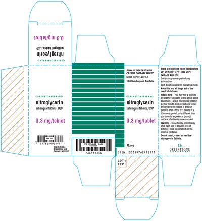 PRINCIPAL DISPLAY PANEL - 0.3 mg Bottle Carton - nitroglycerin 05