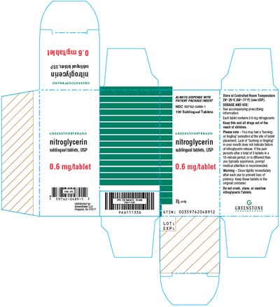 PRINCIPAL DISPLAY PANEL - 0.6 mg Bottle Carton - nitroglycerin 09