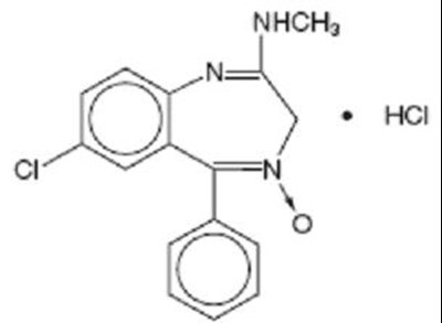 Chlordiazepoxide hydrochloride structural formula - image 1