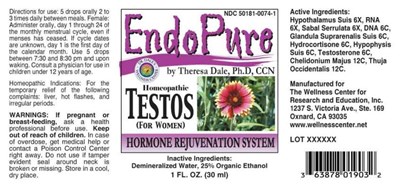 EndoPure Testos For Women - WLCR14 EndoPure Testos (for