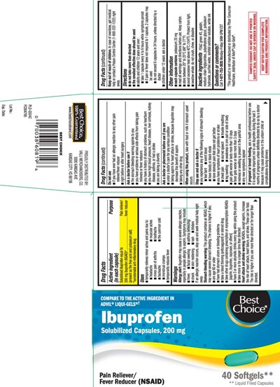 Solubilized ibuprofen equal to 200 mg ibuprofen (NSAID)* (present as the free acid and potassium salt) *nonsteroidal anti-inflammatory drug - ibuprofen 200 mg softgels pur 1