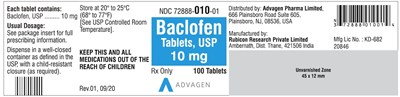 NDC 72888-010-01 - Baclofen Tablets, USP 10 mg - 100 Tablets - baclofen tab usp 10mg 100s