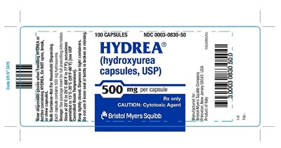 Hydrea 500 mg per capsule - hydrea 500mg label
