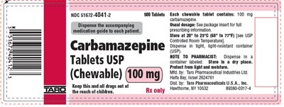 PRINCIPAL DISPLAY PANEL - 100 mg Chewable Tablet Bottle Label - carbamazepine 02
