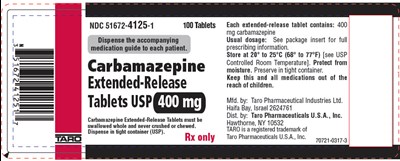 PRINCIPAL DISPLAY PANEL - 400 mg Extended-Release Tablet Bottle Label - carbamazepine 06