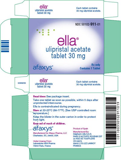 PRINCIPAL DISPLAY PANEL - 30 mg Tablet Blister Pack Carton - ella tablet 03