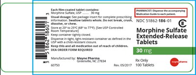 PRINCIPAL DISPLAY PANEL - 30 mg Tablet Bottle Label - morphine 03