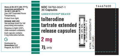 PRINCIPAL DISPLAY PANEL - 2 mg Capsule Bottle Label - tolterodine er 03