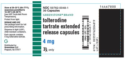 PRINCIPAL DISPLAY PANEL - 4 mg Capsule Bottle Label - tolterodine er 04