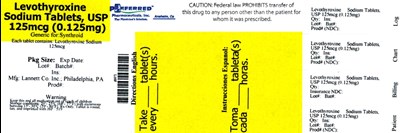 Levothyroxine Sodium Tablets, Usp 125mcg (0.125mg) (Levothyroxine Sodium Tablets Usp 8)