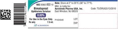 PACKAGE LABEL-PRINCIPAL DISPLAY PANEL - 0.03% - 7.5 mL Container Label - bimatoprost fig5
