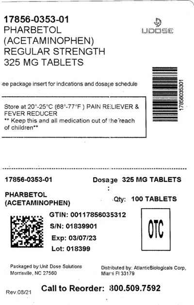 Pharbetol 325 mg Label (17856 0353 01)