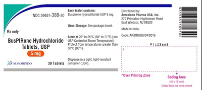 PACKAGE LABEL-PRINCIPAL DISPLAY PANEL - 5 mg (30 Tablets Bottle) - buspirone fig3