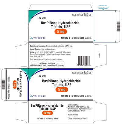 PACKAGE LABEL-PRINCIPAL DISPLAY PANEL - 5 mg Blister Carton (10 x 10 Unit-Dose) - buspirone fig4