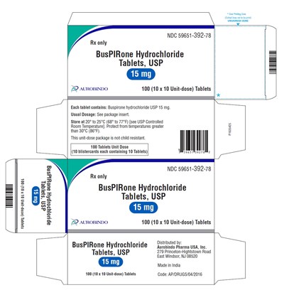 PACKAGE LABEL-PRINCIPAL DISPLAY PANEL - 15 mg Blister Carton (10 x 10 Unit-Dose) - buspirone fig9