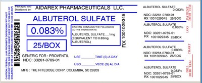 IMAGE LABEL - albuterol sulfate for proventil 3