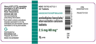 PRINCIPAL DISPLAY PANEL - 2.5 mg/40 mg Tablet Bottle Label - amlodipine 11