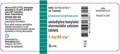 PRINCIPAL DISPLAY PANEL - 5 mg/80 mg Tablet Bottle Label - amlodipine 15