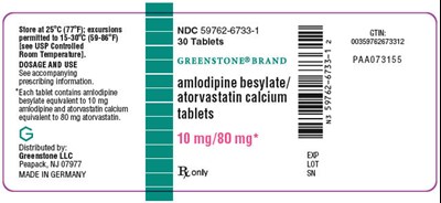 PRINCIPAL DISPLAY PANEL - 10 mg/80 mg Tablet Bottle Label - amlodipine 19